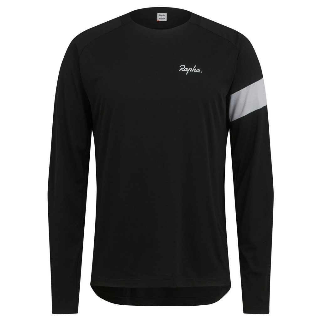 Men's Trail Long Sleeve Technical T-shirt - Small - Black/Light Grey